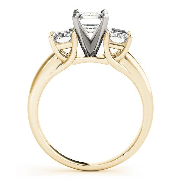 2.00Ct Lab Grown Emerald Cut Diamond 3 Stone Engagement Ring 18K White Gold