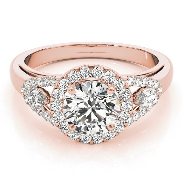 2.00 Carat DE/VS Lab Grown Round Cut Diamond Halo Engagement Ring 18K White Gold