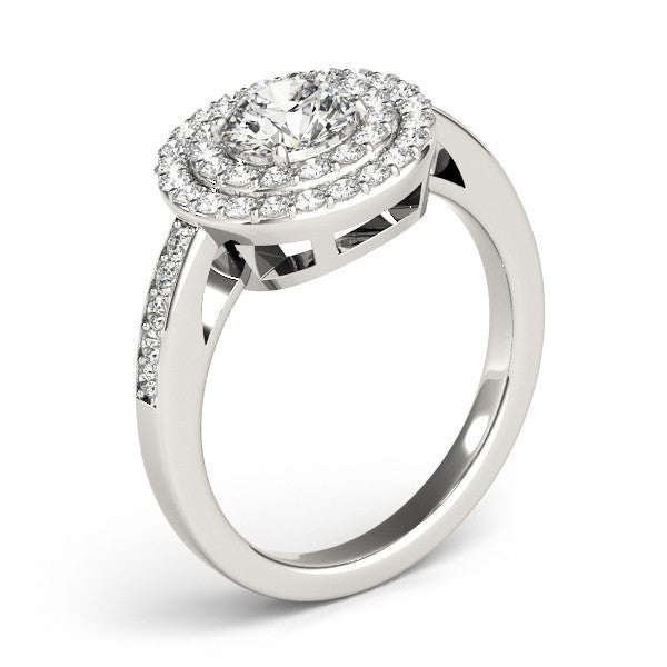 2.00 Ct DE/VS Lab Grown Round Diamond Halo Engagement Ring 18K Yellow Gold