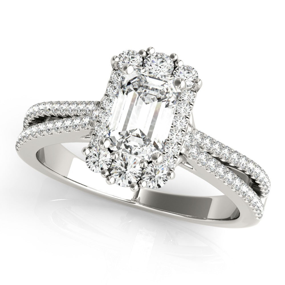 2.00Ct DE/VS Lab Grown Emarald Diamond Halo Engagement Ring Platinum
