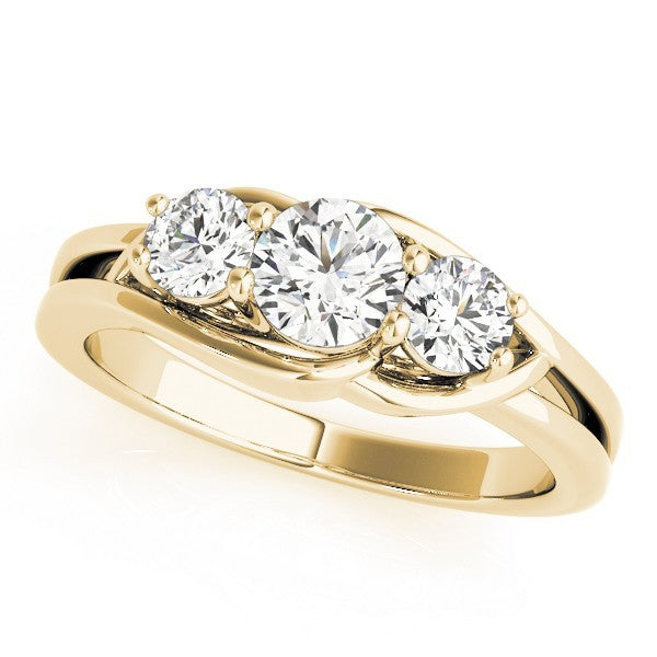 Lab Grown Diamond 3 Stone Engagement Ring Platinum Gift For Women DE/VS 2CT