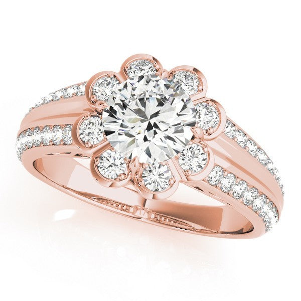 2.00Ct DE/VS Lab Grown Round Cut Diamond Halo Engagement Ring Platinum