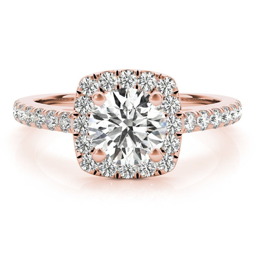 2.00 Ct DE/VS Lab-Grown Diamond Halo Engagement Ring in Platinum
