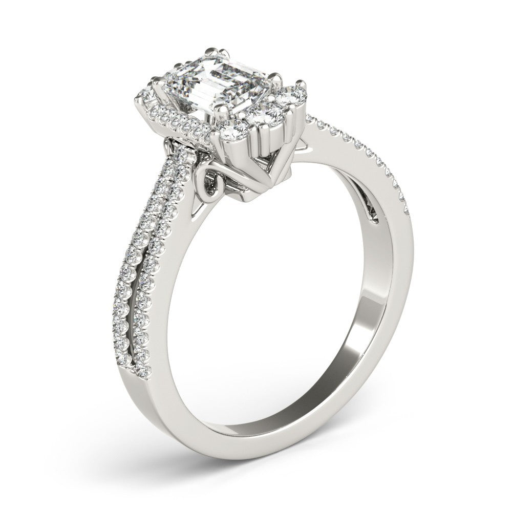 2.00Ct DE/VS Lab Grown Emarald Diamond Halo Engagement Ring Platinum