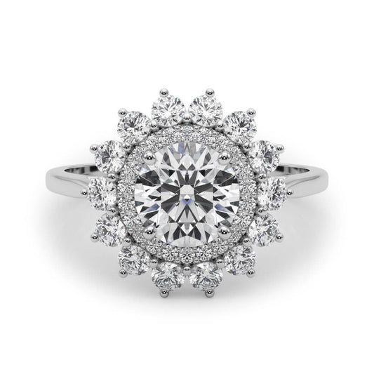 Lab-Grown Diamond Halo Engagement Ring in Platinum  DE/VS 2.00 CT