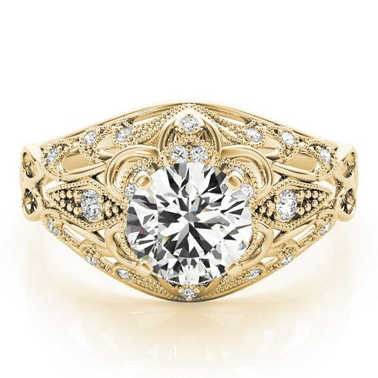 2.00Ct DE/VS Lab Grown Round Diamond Halo Engagement Ring 18K Yellow Gold