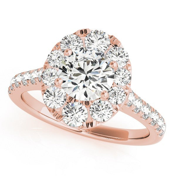2.00 Ct DE/VS Lab Grown Round Diamond Halo Engagement Ring in Platinum