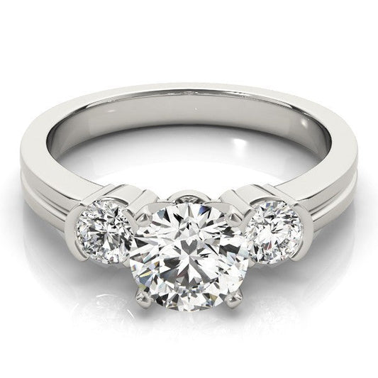 2.00ct Lab Grown Round Cut Diamond Claw Set Trilogy Engagement Ring Platinum