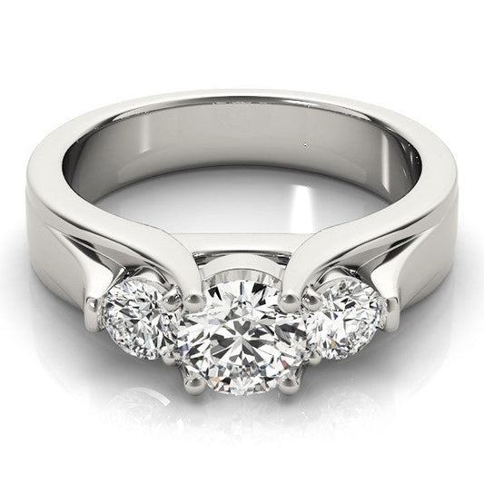 2.00Ct Lab Grown Round Diamond 3 Stone Engagement Ring Platinum