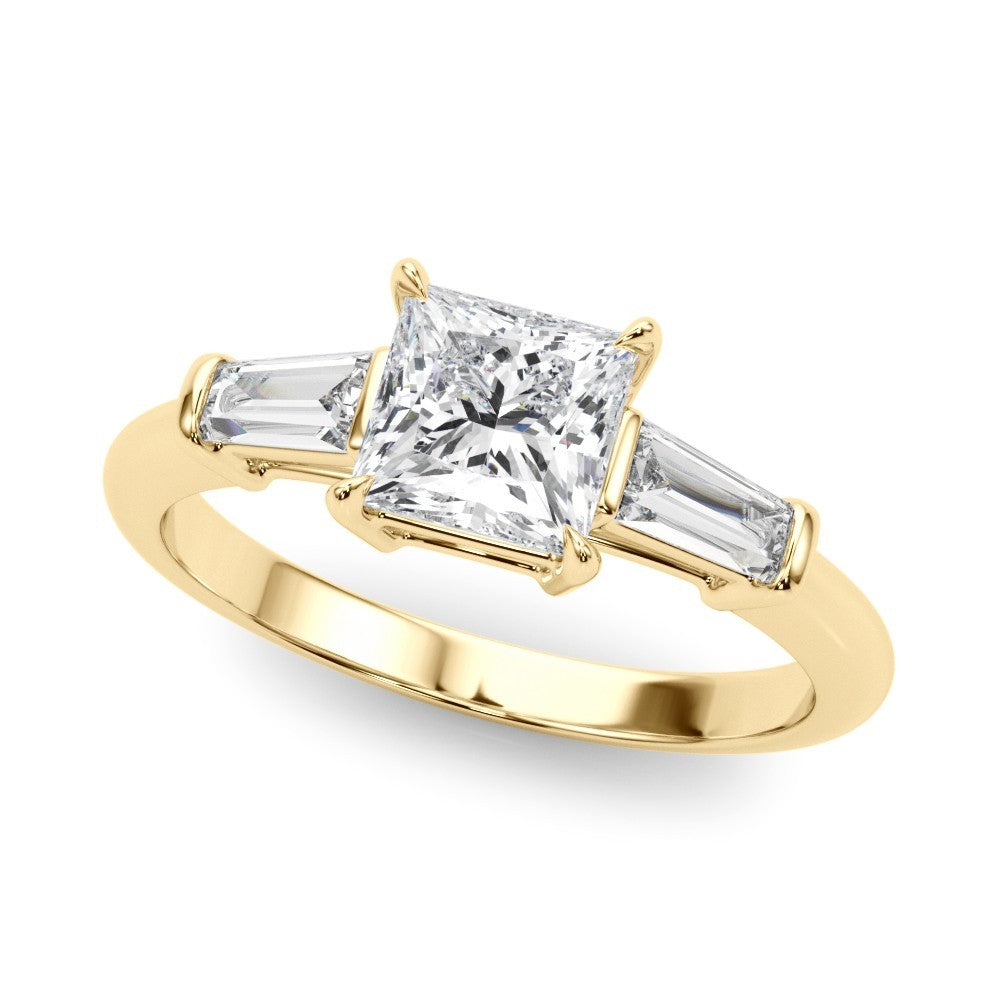 2.00CT DE/VS Lab-Grown Square Cut Diamond 3 Stone Engagement Ring