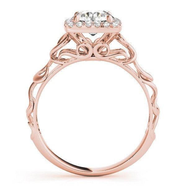 Lab-Grown Diamond Halo Engagement Ring in 18K Yellow Gold