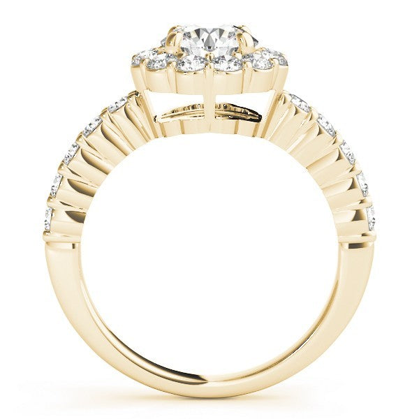 2.00Ct DE/VS Lab Grown Round Diamond Halo Engagement Ring 18K White Gold