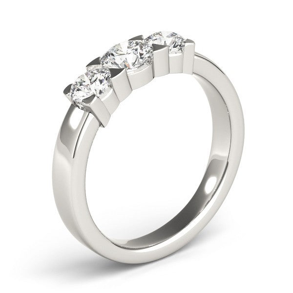 0.50Ct - 2.00Ct DE/VS Platinum Lab Grown Round Diamond Trilogy Engagement Ring