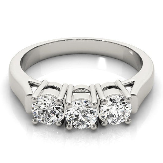 Lab Grown Round Diamond Trilogy Engagement Ring Platinum 0.50Ct - 2.00Ct DE/VS