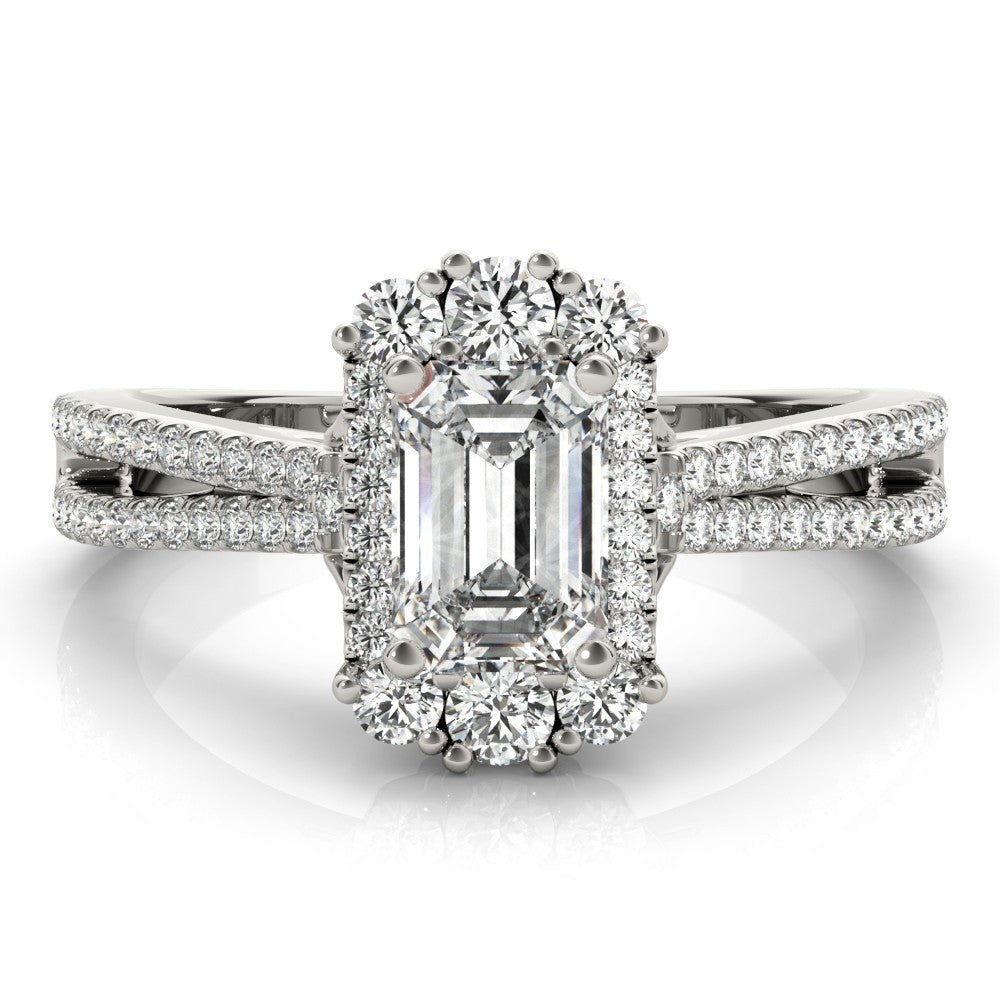 2.00Ct DE/VS Lab Grown Emarald Diamond Halo Engagement Ring Platinum