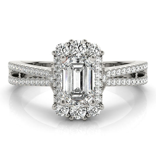 2.00Ct DE/VS Lab Grown Emarald Diamond Halo Engagement Ring Platinum