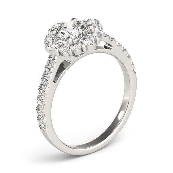 2.00Ct Round Lab Grown Diamond Halo Engagement Ring In Platinum