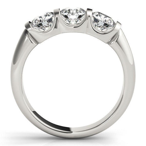 2.00 CT DE/VS Lab Grown Diamond Three Stone Engagement Ring Platinum For Women