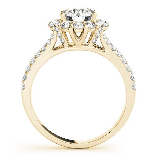 2.00Ct DE/VS Lab Grown Round Diamond Halo Engagement Ring 18K White Gold