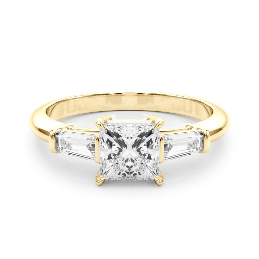 2.00CT DE/VS Lab-Grown Square Cut Diamond 3 Stone Engagement Ring