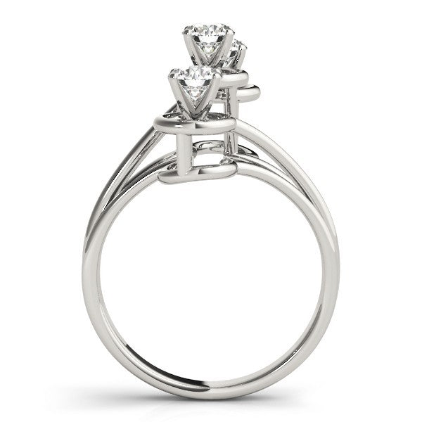 0.50Ct - 2.00Ct DE/VS Lab Grown Round Diamond Trilogy Engagement Ring Platinum