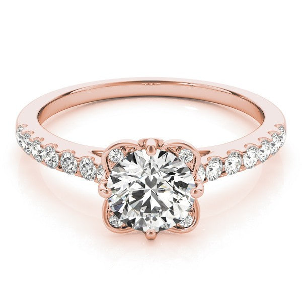 Lab Grown Round Diamond Halo Engagement Ring 18K White Gold