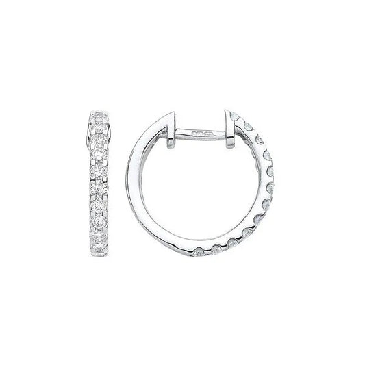 0.10ct Natural Round Brilliant Cut Huggies Earrings White Gold Gift For Her