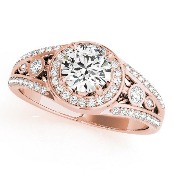 2.00Ct DE/VS Lab Grown Round Diamond Halo Engagement Ring 18K White Gold