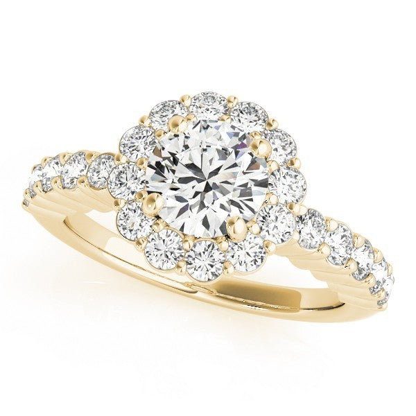 2.00Ct DE/VS Lab Grown Round Diamond Halo Engagement Ring 18K White Gold