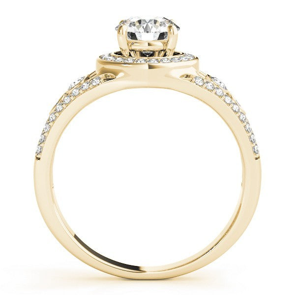 2.00Ct DE/VS Lab Grown Round Diamond Halo Engagement Ring 18K White Gold