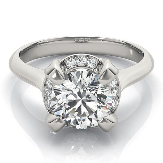 Lab-Grown Diamond Halo Engagement Ring in 18K White Gold Ð UK Made