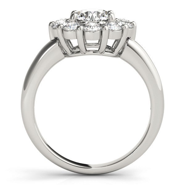 Lab Grown Round Diamond Halo Engagement Ring 18K Yellow Gold