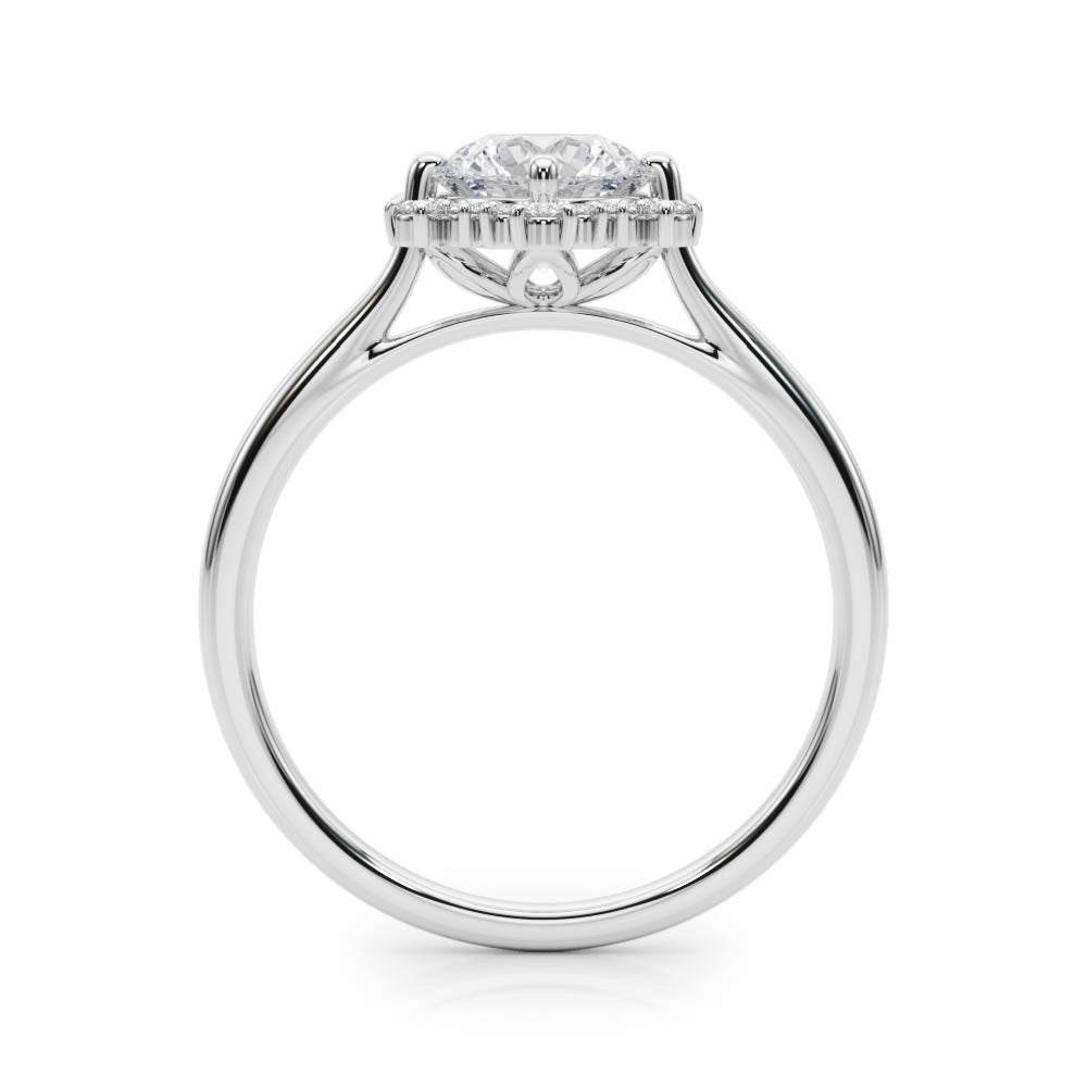 Lab-Grown Diamond Halo Engagement Ring in Platinum UK Hallmarked