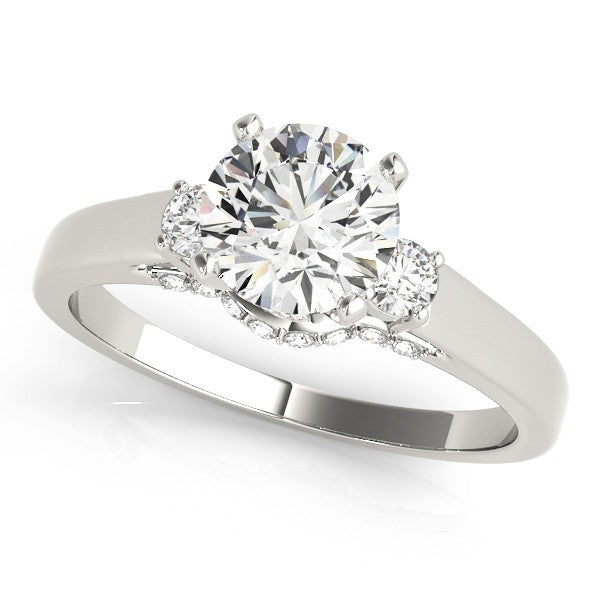 Round Cut Lab Grown Diamond Trilogy Engagement Ring Platinum DE/VS 2.00Ct