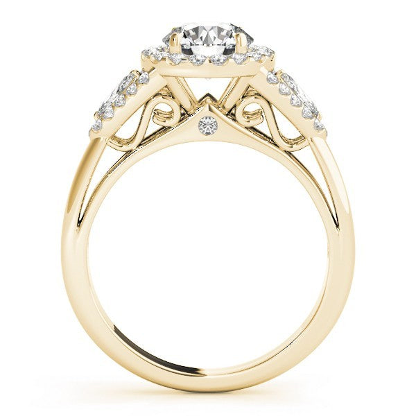 2.00 Carat DE/VS Lab Grown Round Cut Diamond Halo Engagement Ring 18K White Gold