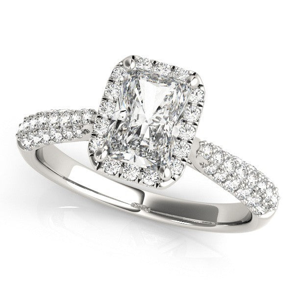 2.00Ct DE/VS Lab Grown Emarald Diamond Halo Engagement Ring Platinum