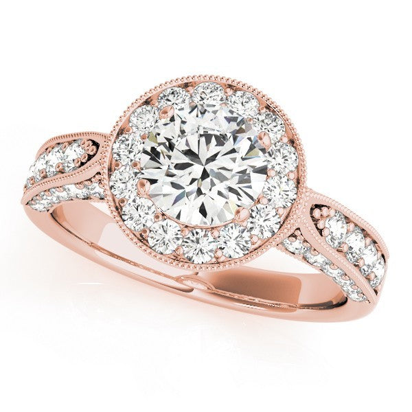 2.00Ct DE/VS Lab Grown Round Diamond Halo Engagement Ring 18K White Gold