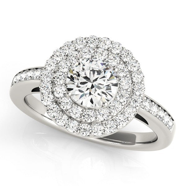 2.00 Ct DE/VS Lab Grown Round Diamond Halo Engagement Ring 18K Yellow Gold