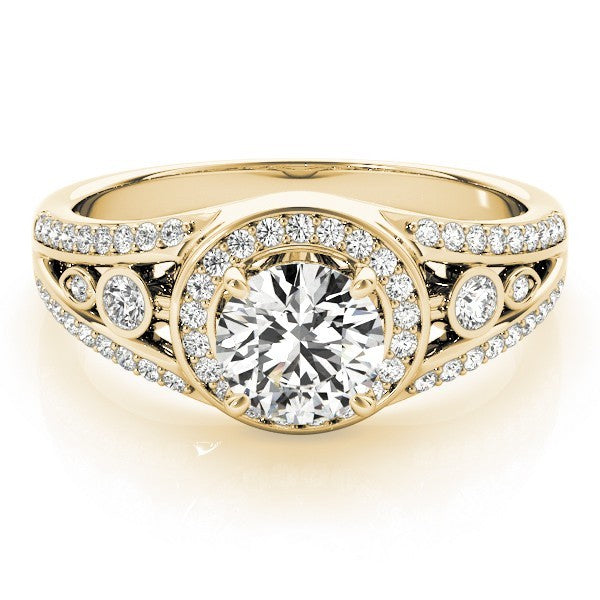 2.00Ct DE/VS Lab Grown Round Diamond Halo Engagement Ring 18K White Gold