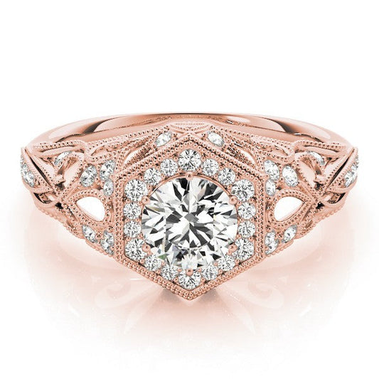 3.00Ct DE/VS Lab Grown Round Diamond Halo Engagement Ring 18K Rose Gold