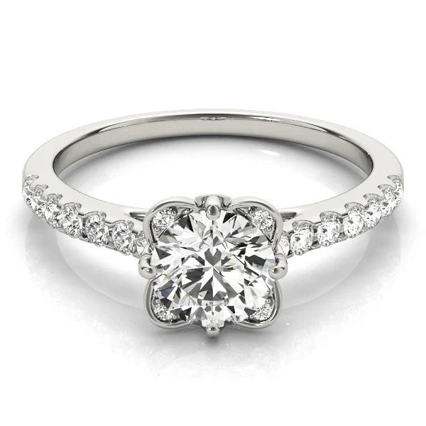 2.00Ct DE/VS Lab Grown Round Diamond Halo Engagement Ring 18K Yellow Gold