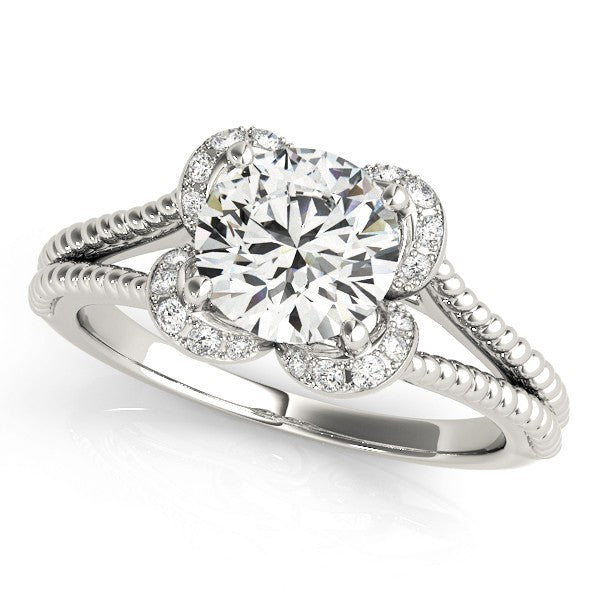 2.00 Ct Round Lab Grown Diamond Halo Engagement Ring In Platinum
