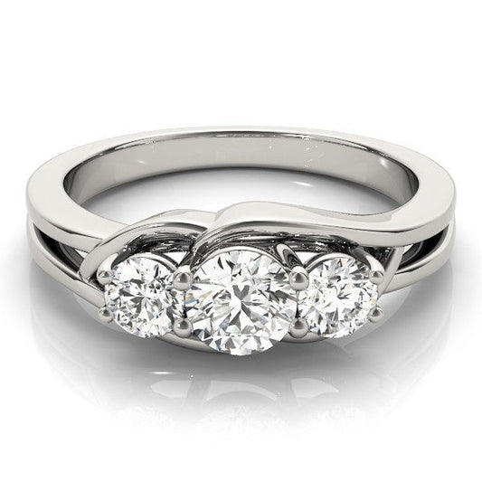 Lab Grown Diamond 3 Stone Engagement Ring Platinum Gift For Women DE/VS 2CT