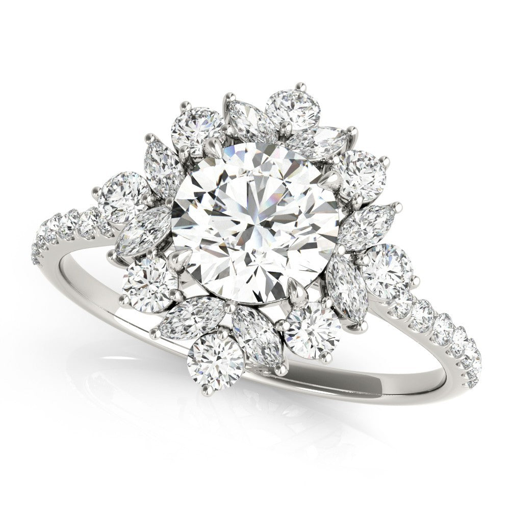 Lab-Grown Diamond Halo Engagement Ring in Platinum DE/VS 2.00 CT