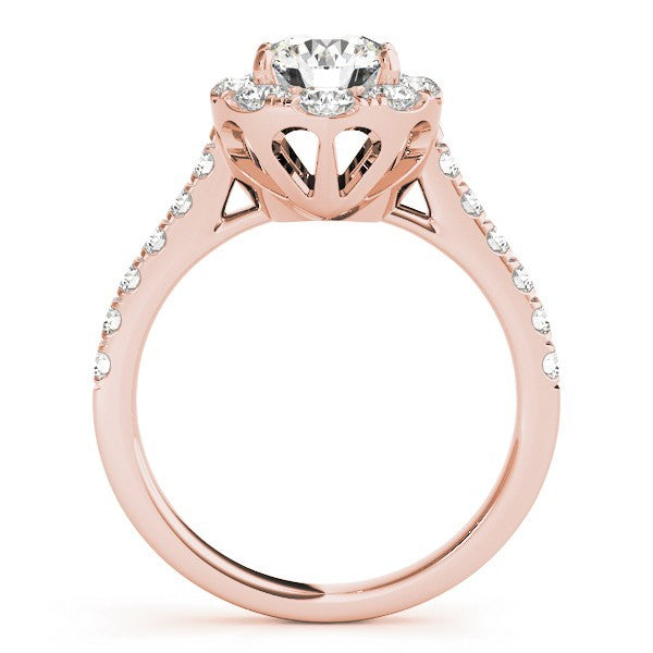 2.00 Ct DE/VS Lab Grown Round Diamond Halo Engagement Ring in Platinum