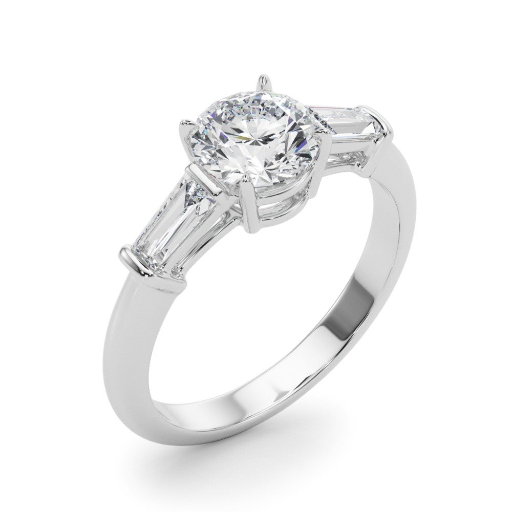 Lab-Grown Round Diamond 3 Stone Engagement Ring 18K Yellow Gold 2CT DE/VS