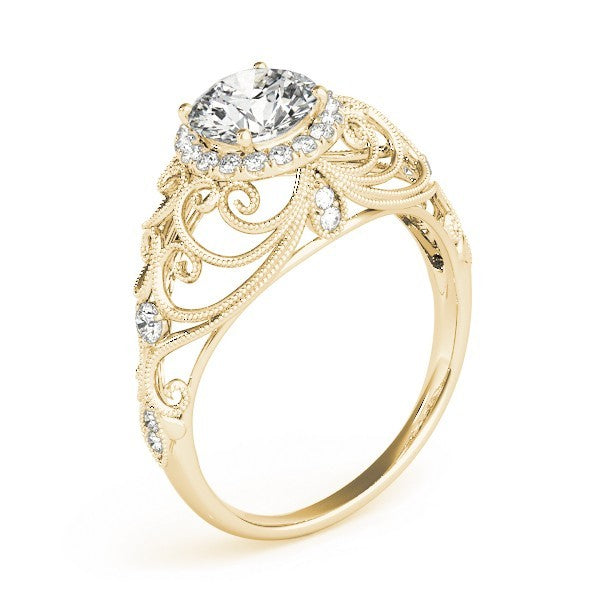 2.00Ct DE/VS Lab Grown Round Diamond Halo Engagement Ring 18K Rose Gold