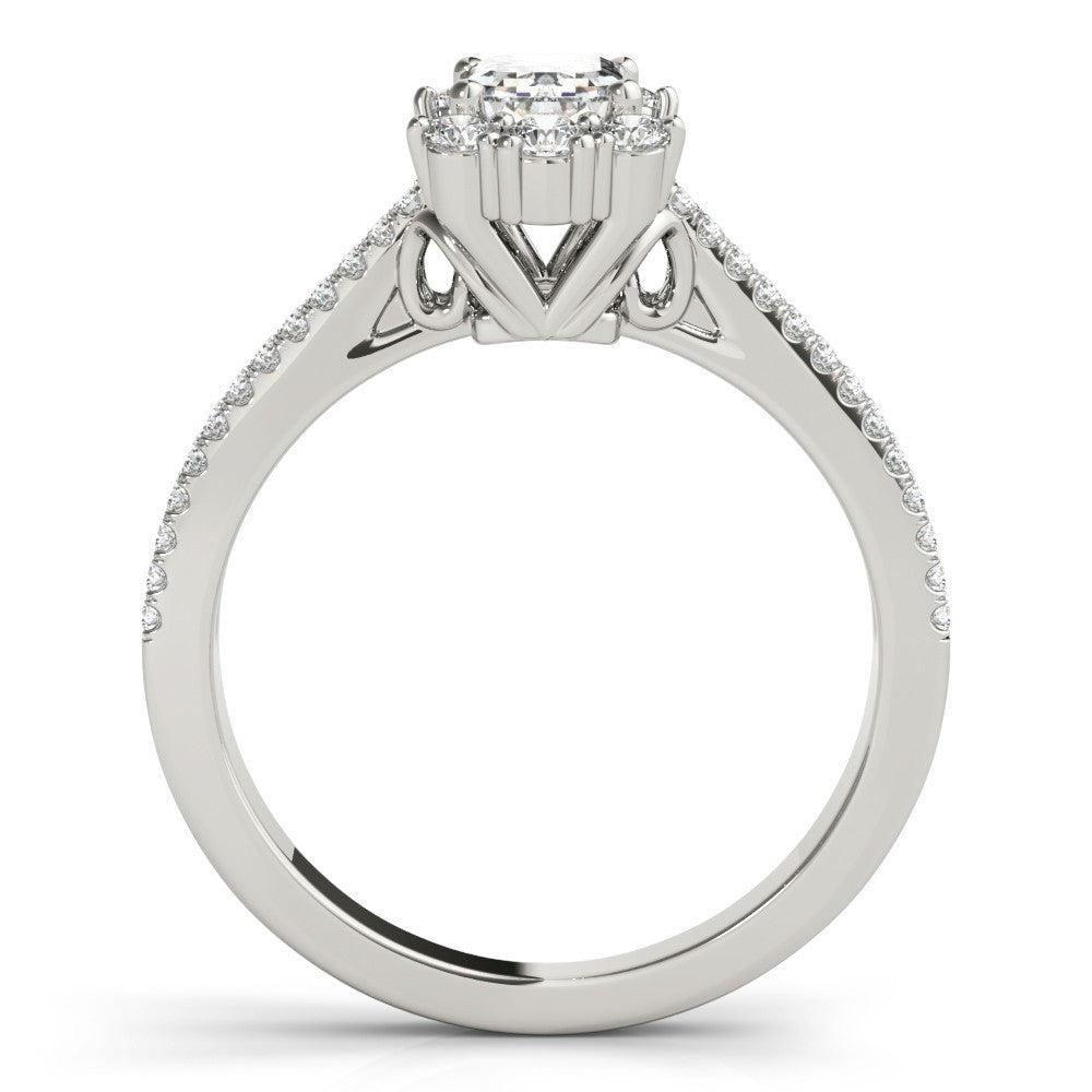 2.00Ct DE/VS Lab Grown Emarald Diamond Halo Engagement Ring Platinum