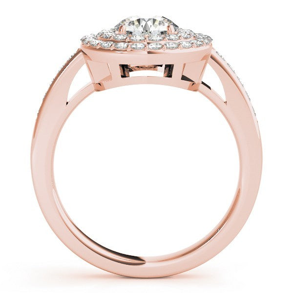 2.00 Ct DE/VS Lab Grown Round Diamond Halo Engagement Ring 18K Yellow Gold