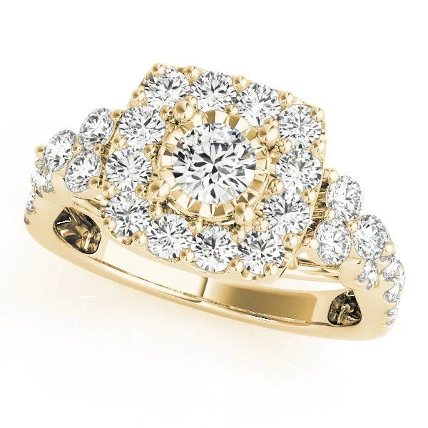 2.00Ct Round Lab Grown Diamond Halo Engagement Ring Gift For Women